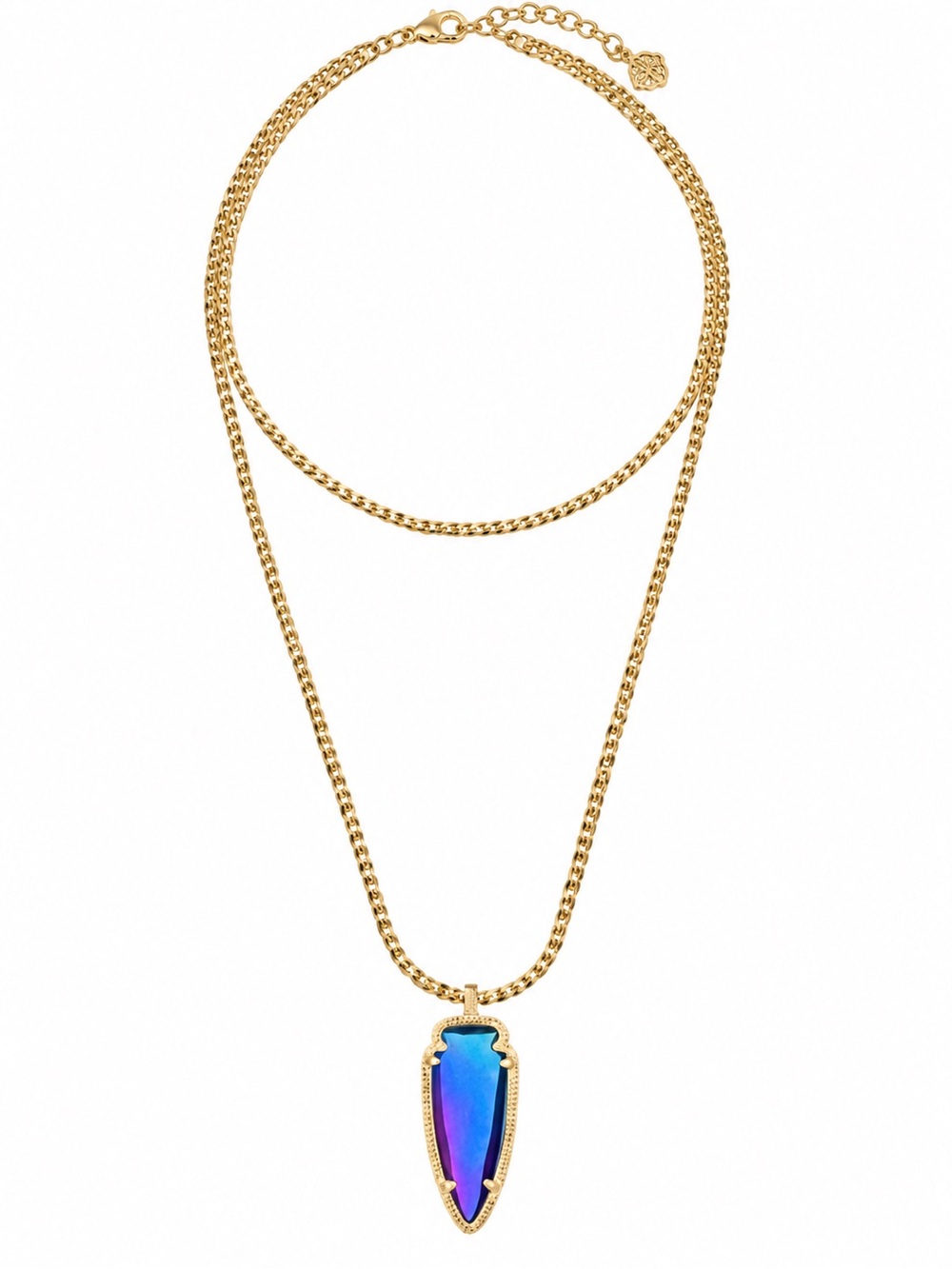 Kendra Scott Iridescent Shaylee Necklace Arrowhead. Double sided.